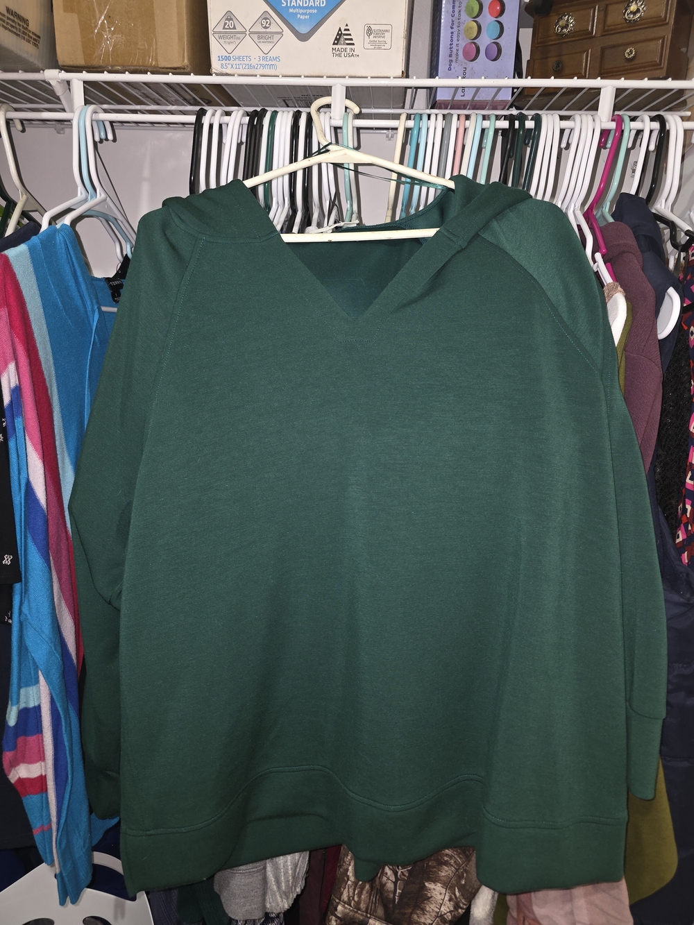 Forest Green Hooded Pullover Sweatshirt